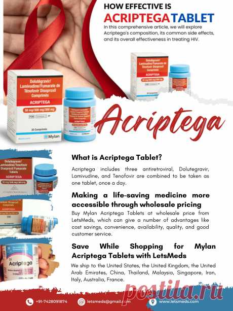 By supplying Mylan Acriptega Tablets at wholesale pricing, we are making this life-saving medicine more accessible to everyone. Buy Mylan Acriptega Tablets at wholesale price from LetsMeds, which can give a number of advantages like cost savings, convenience, availability, quality, and good customer service. To place an order, call +91-7428091874. We ship Indian Acriptega Tablets Brands to many countries