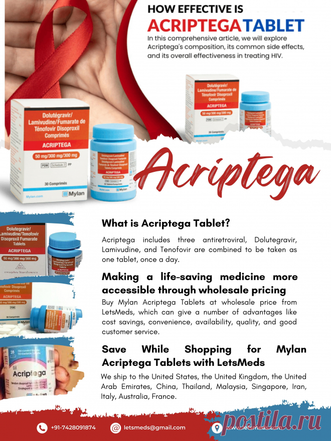 By supplying Mylan Acriptega Tablets at wholesale pricing, we are making this life-saving medicine more accessible to everyone. Buy Mylan Acriptega Tablets at wholesale price from LetsMeds, which can give a number of advantages like cost savings, convenience, availability, quality, and good customer service. To place an order, call +91-7428091874. We ship Indian Acriptega Tablets Brands to many countries