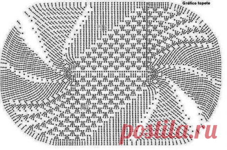 Овальный коврик крючком