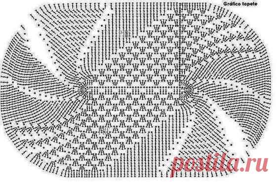 Овальный коврик крючком