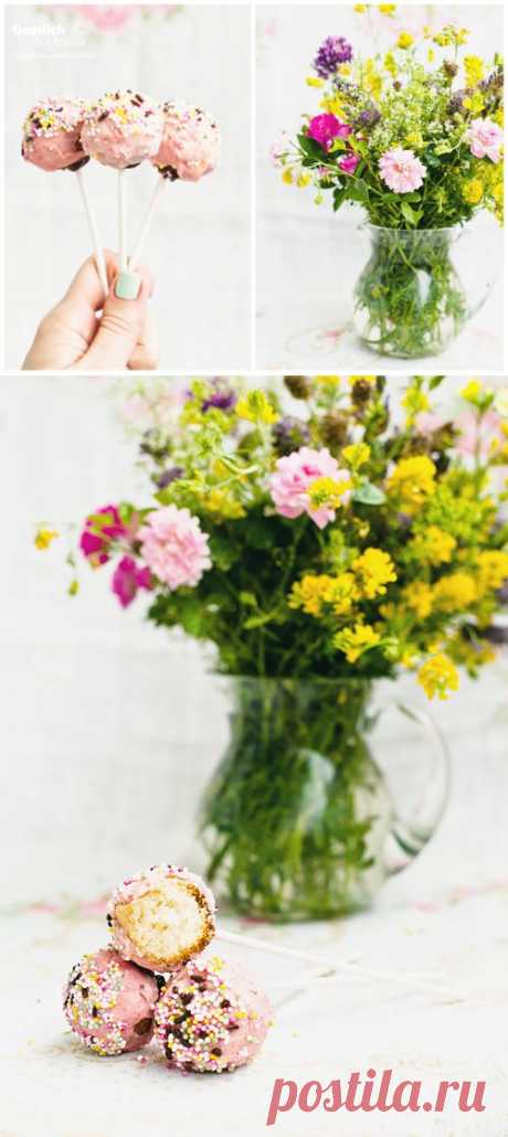 Базилич и Мелисса - ПОПКЕЙКИ ВАНИЛЬНЫЕ в белом шоколаде с клубникой