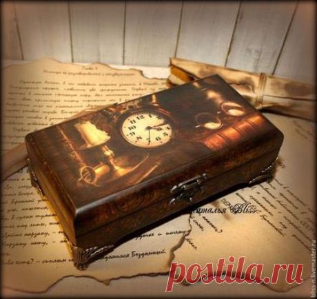 Купить Купюрница &quot; Время -деньги&quot; - коричневый, купюрница, купюрница декупаж, купюрница деревянная