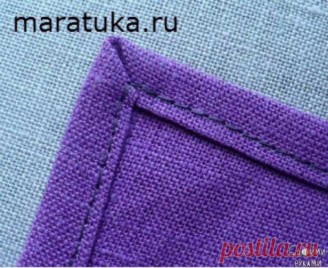 Обработка прямого угла срезов ткани