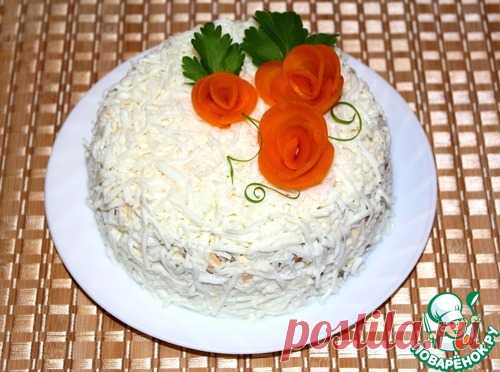 Закусочный торт-салат из печени - кулинарный рецепт