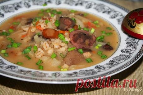 Уральские щи с грибами и перловкой