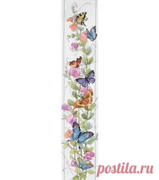 (640) Janlynn Counted Cross Stitch Kit Butterfly Bell Pull