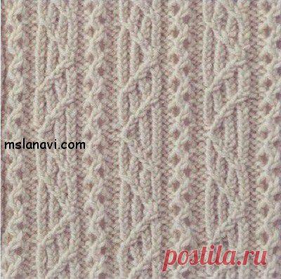 Ажурный узор спицами №104 | Вяжем с Ланой