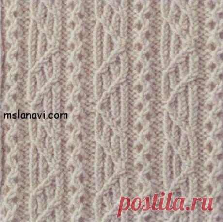 Ажурный узор спицами №104 | Вяжем с Ланой