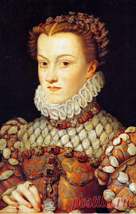 CLOUET François - French (Tours circa 1515-1572 Paris) - ELISABETH D' AUTRICHE (1554–1592) Queen of France [1571] wife of CHARLES IX