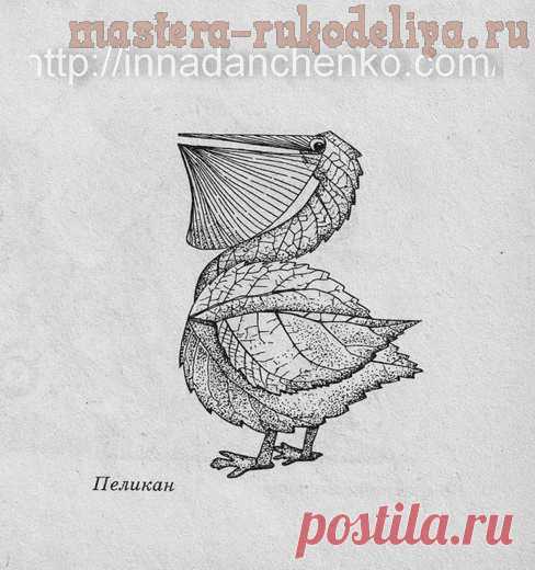 Мастер-класс по технике ошибана: Открытка "Пеликан"