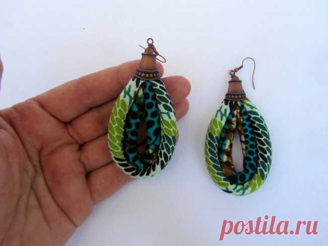 Африканские серьги для женщины Анкара ткань серьги | Etsy