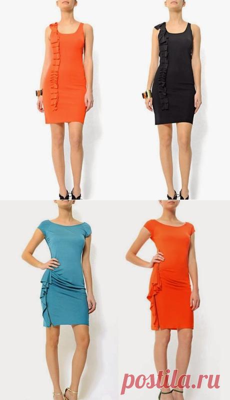 Как сшить простое платье из трикотажной ткани. How to sew a simple dress of knitted fabric ~ HandMadiya.com