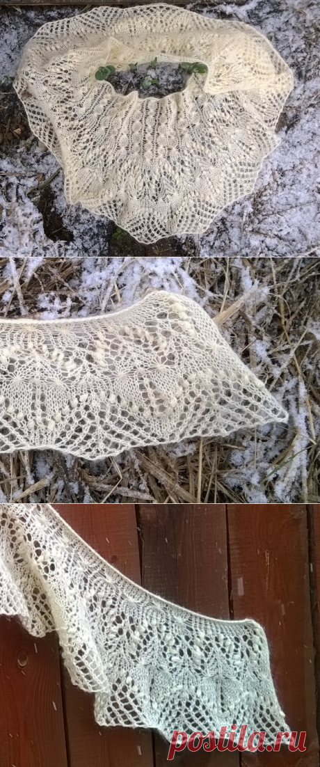 " Весенний снегопад ". Шаль- фишю. Авторская работа. - ручная работа