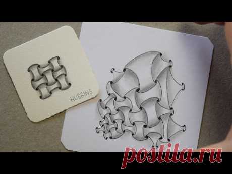 Zentangle® Muster: Huggins mit Variationen