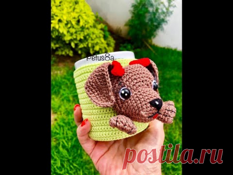 Decora tu taza con aplicación de perrito amigurumis by Petus (English subtitles)