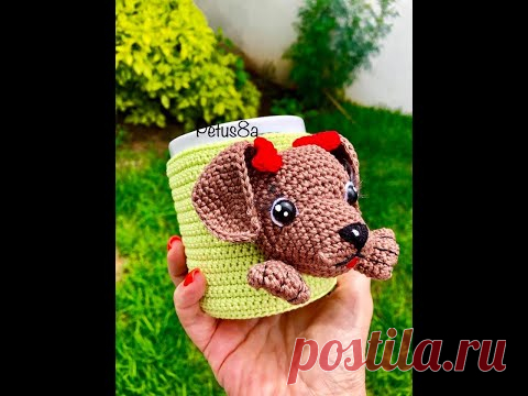 Decora tu taza con aplicación de perrito amigurumis by Petus (English subtitles)