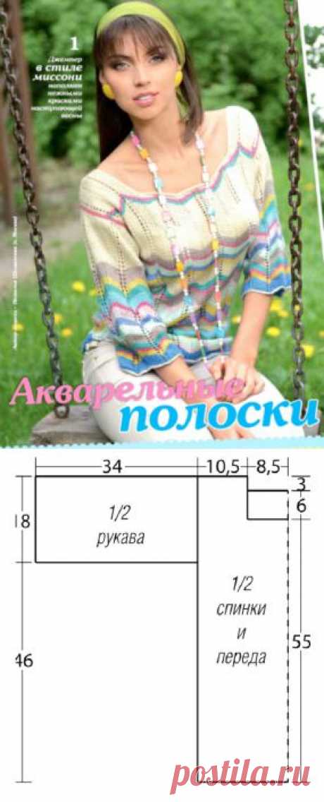 Женский джемпер, вязаный спицами | Вязание для Вас