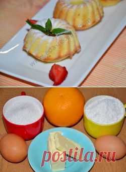 Кулинарный рецепт Апельсиновые капкейки с фото