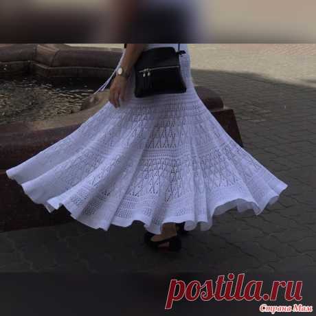 Белая юбка крючком