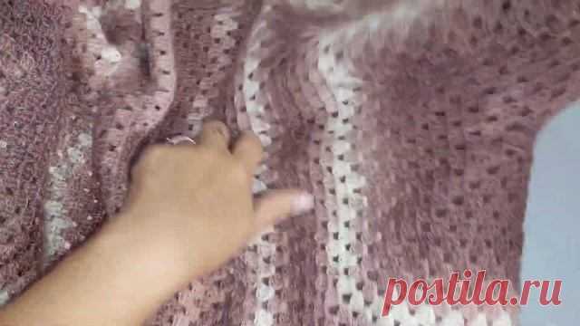 Кардиган из двух шестиугольников. Бабушкин квадрат .