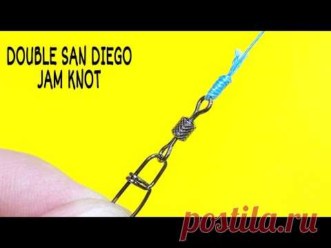 Как завязать самый прочный рыболовный узел! Double san diego jam knot - один из самых известных рыболовных узлов который используется для привязывания крючков вертлюгов и блёсен. Как привязать вертлюжок к основной леске - нужно знать обязательно, самые распространенные рыболовные узлы для привязывания вертлюжка являются обязательным элементом знания каждого, уважающего себя, рыболова. Прочность узла составляет 96%.