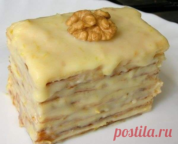 Слоеное пирожное со сгущенкой - Простые рецепты Овкусе.ру