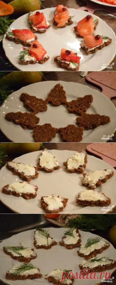 Канапе с семгой и сыром - пошаговый кулинарный рецепт на Повар.ру