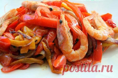 Рецепт перец сладкий с креветками (peperoni e gamberi saltati), пошагово, с фото – Рецепты итальянской кухни