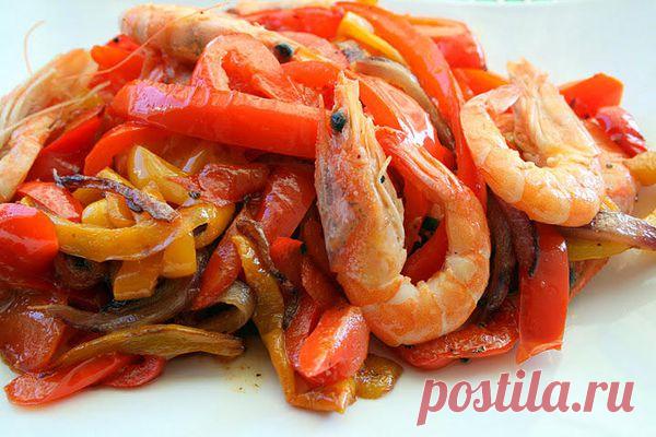 Рецепт перец сладкий с креветками (peperoni e gamberi saltati), пошагово, с фото – Рецепты итальянской кухни