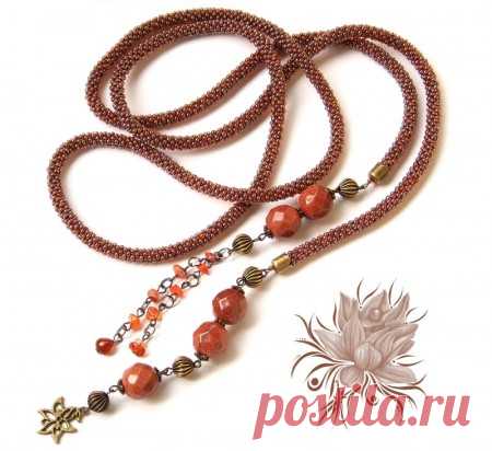 Лариат "Цветочная авантюра" » Бисерные мастер-классы.