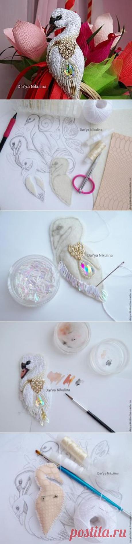 Создаем шикарную брошь «Лебедь» - Ярмарка Мастеров - ручная работа, handmade