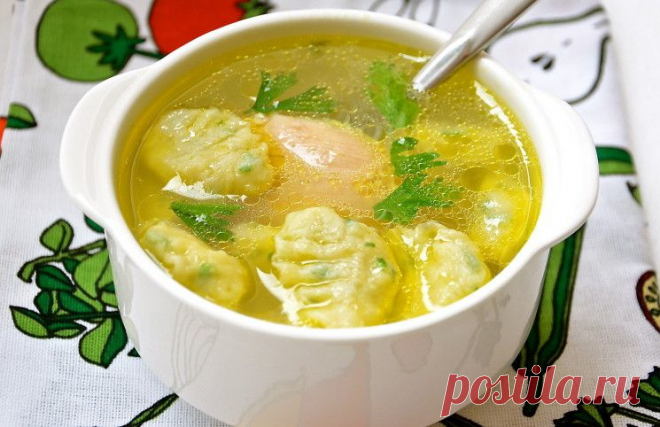 Клецки шпинатные с куриным бульоном рецепт от Тарелкиной