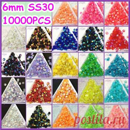 Universe of goods - Buy "10000pcs/bag 6mm ss30 resin rhinestone JELLY AB COLORS available~U choose,14cutting resin Flatback Machine Cut Rhinestone" for only 27.00 USD.