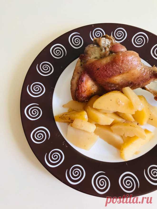Крылья индейки и картофель, запечённые в рукаве рецепт с фото пошагово