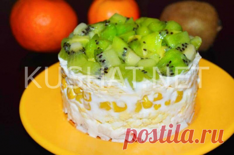 Салат с киви и крабовыми палочками. Пошаговый рецепт с фото &amp;bull; Кушать нет