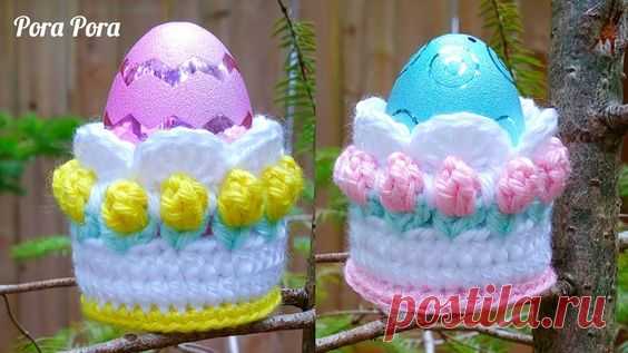 Crochet Easter Egg Holder I Crochet Easter Basket I Crochet Easter Decorations