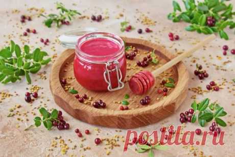 Брусника с медом на зиму без варки — Домашняя кулинария