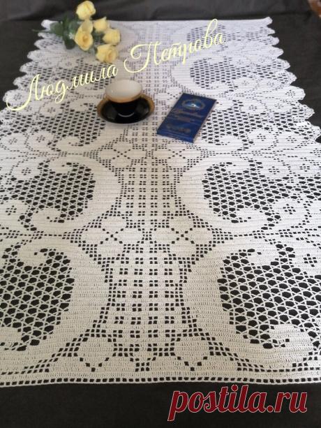 Скатерть/ дорожка + схема | Скатерти Людмилы Петровой | Дзен