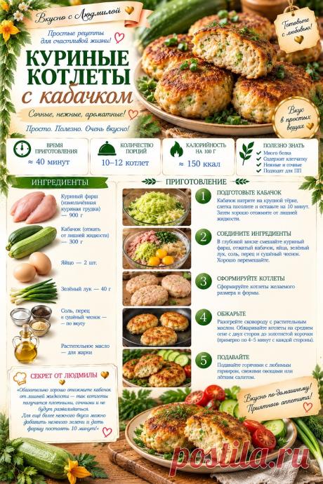 Куриные котлеты с кабачком
