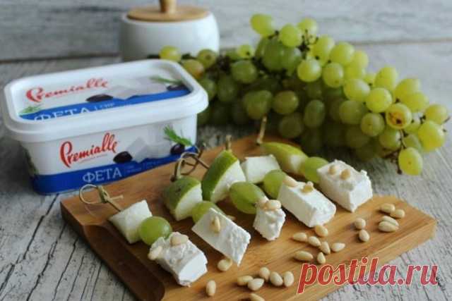 Канапе с грушей, сыром и виноградом — Дачный участок