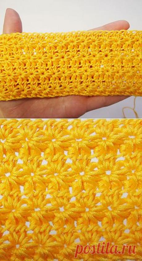 Узор для вязания крючком | Узор звездочка крючком