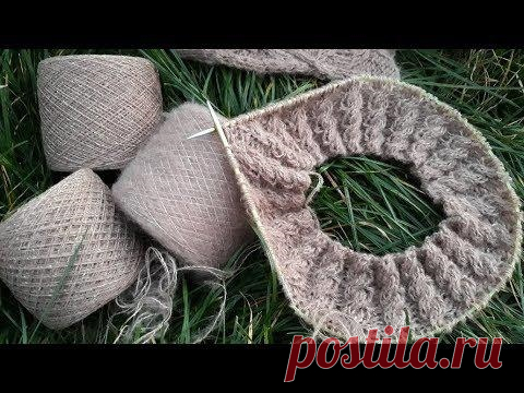 Джемпер. Круглая кокетка из аранов. Часть 1.