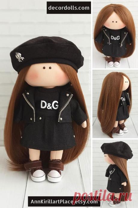 Rocker Tilda Doll Handmade Teenager Style Doll Doll for | Etsy