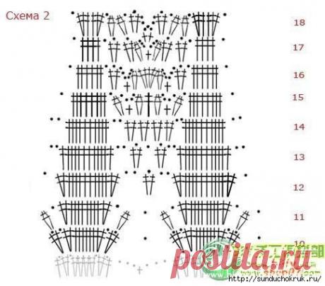 >Красивая юбка крючком. Схема