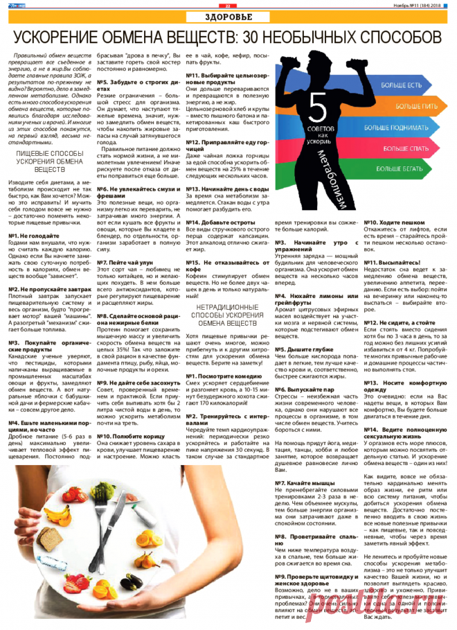 Ускорение обмена веществ: 30 необычных способов