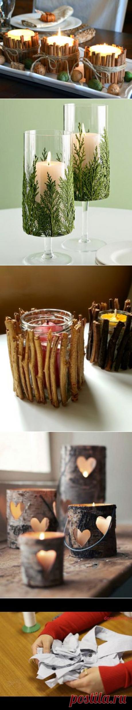 Природный декор свечей своими руками - Портал «Домашний»