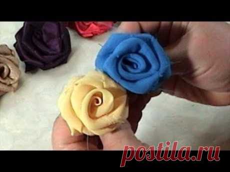 DIY, How to make Fabric Flowers Roses, Satin, Chiffon, Tutorial
