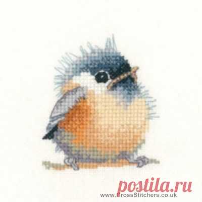 Birds - Chickadee - Valerie Pfeiffer Little Friends Cross Stitch Kit from Heritage Crafts