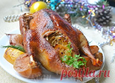 Утка с квашеной капустой в вине