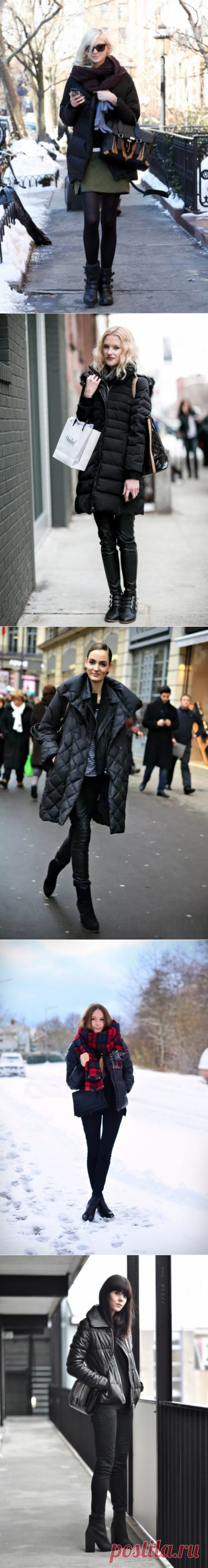Леди в черном: 10 актуальных all black нарядов с пуховиком — Модно / Nemodno